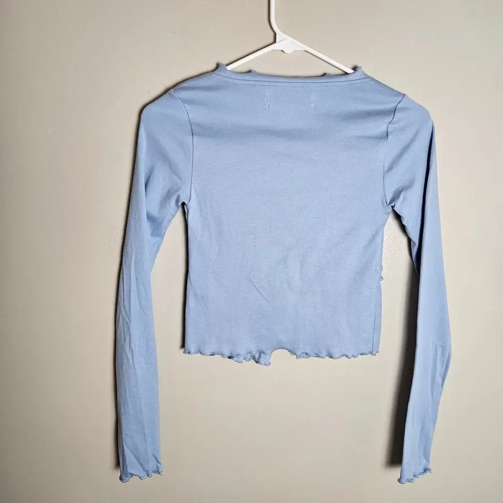 NWOT Urban Outfitter Kimchi Blue Melissa Tie Front Cropped Top Sz XS